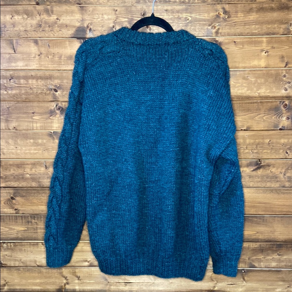 Cable Knit Sweater - Teal - Medium - Picture 5 of 5